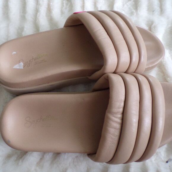 Seychelles Low Key  leather platform slides sandals 9 - Picture 4 of 10